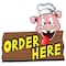 Signmission Order Here Pig SignConcession Stand Food Truck Sticker, 8" x 4.5", D-DC-8 Order Here Pig Sign19 D-DC-8 Order Here Pig Sign19 - alternate 1